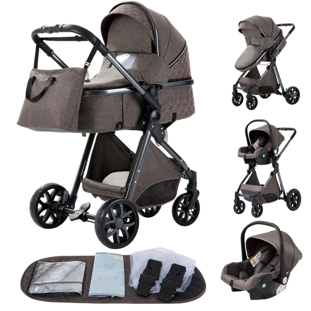3-in-1 baby stroller travel system lightweight pram for newborns compact foldable Winter baby stroller baby buggy all-terrain CB DROPSHIPPING
