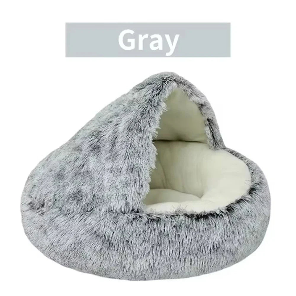 Winter Plush Pet Cat Bed Round Cat Cushion Cat House 2 In 1 Warm Cats Basket Pet Sleep Bag Kitten Nest Kennel for Small Dog Cats CB DROPSHIPPING