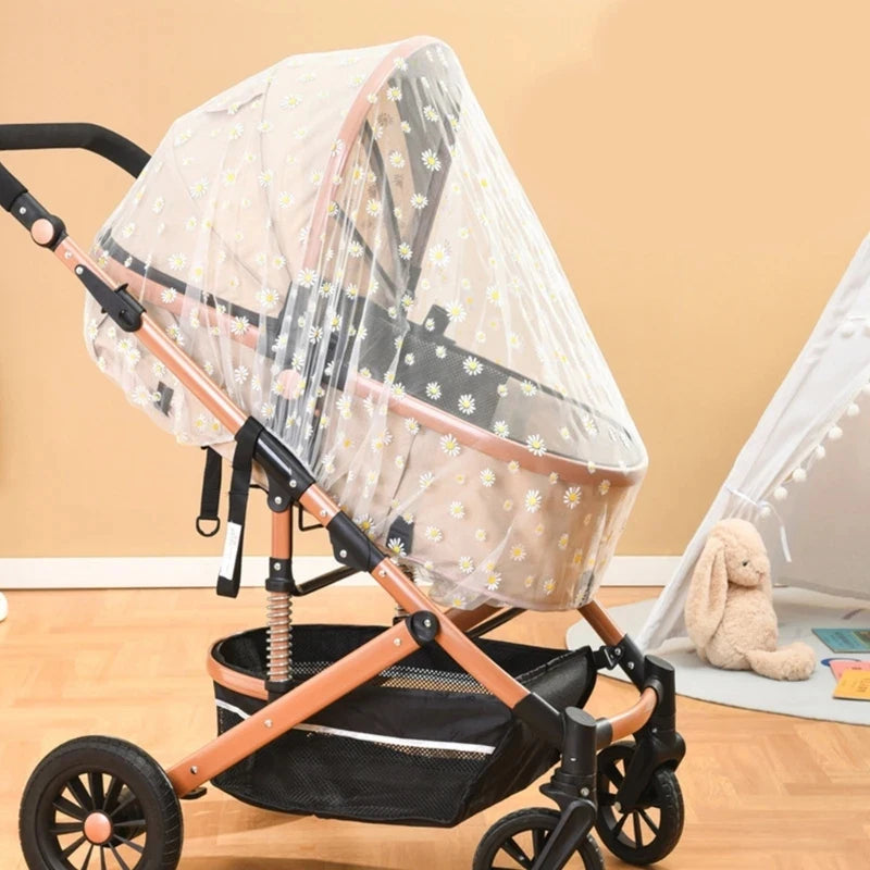 Stroller Mosquito Net Baby Anti-mosquito Full-Cover Printed Cart Universal Elastic Mesh Mosquito Net Stroller Accessories CB DROPSHIPPING