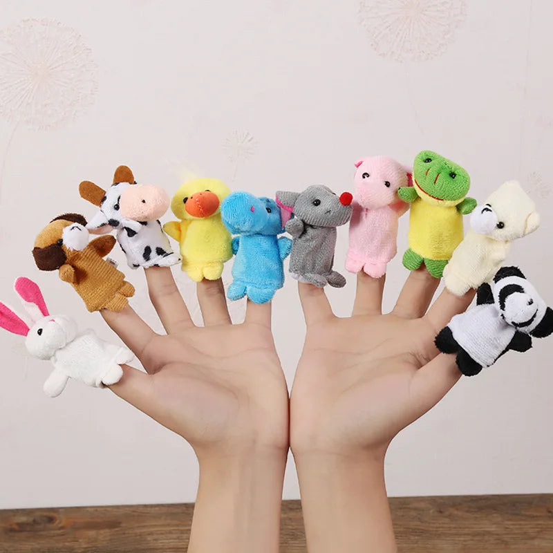 10 Pcs Cartoon Hand Doll Finger Puppet Baby Children Story Early Education Soothing Doll Plush Toy CB DROPSHIPPING