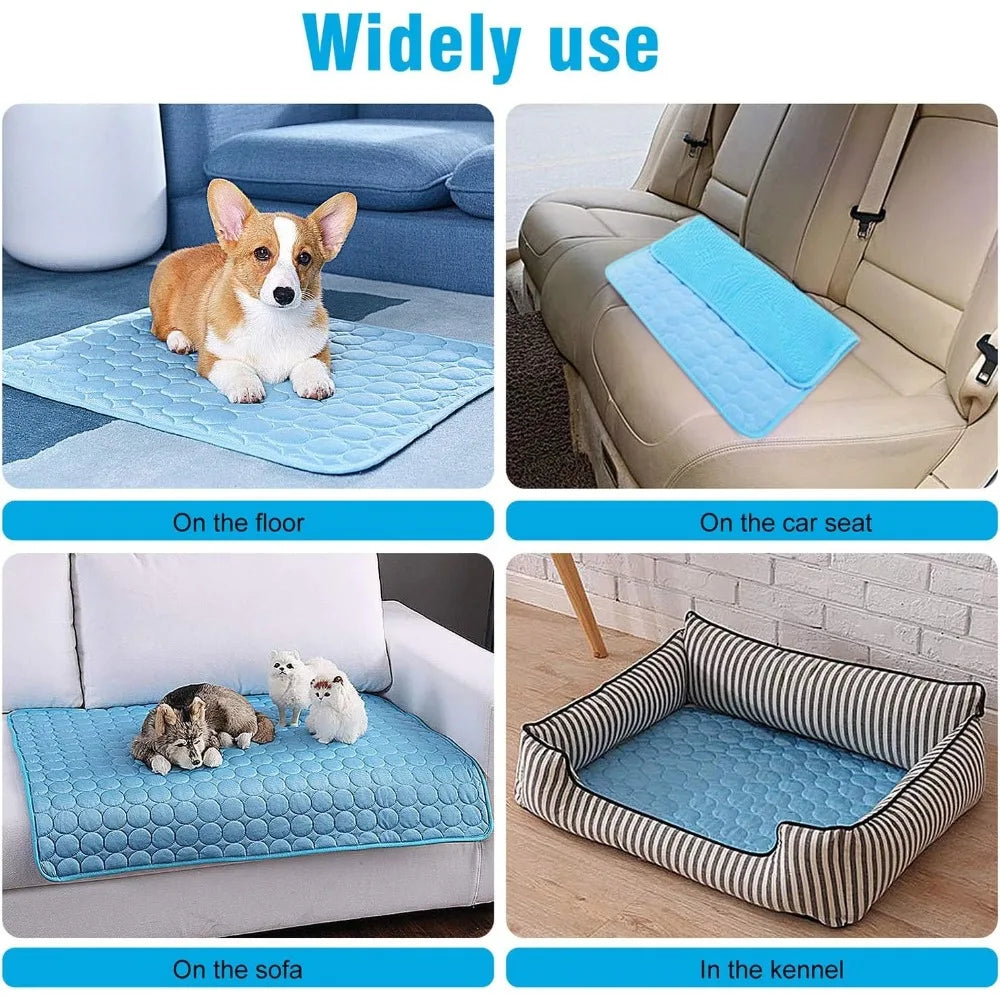 Pet Ice Pads Summer Dog Cooling Mat Cat Breathable Blanket Cat Washable Sofa Breathable Pet Dog Bed Pet Car Seat Cushion Sofa