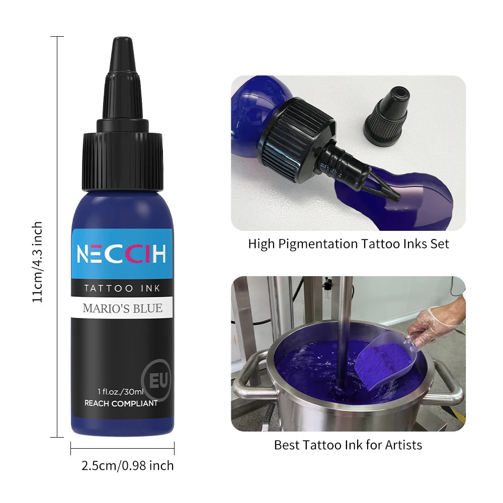 30ML Tattoo Ink - Professional Tattoo Ink Long Lasting Color Tattoo Pigment Makeup Works for Practice Tattoo Supplies