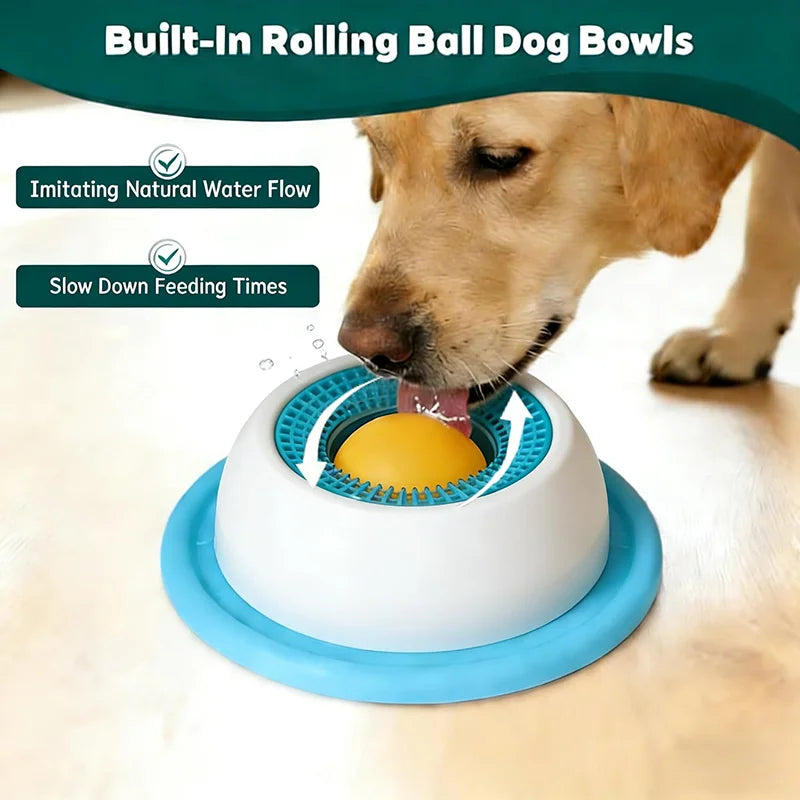 Interactive Pet Hide Food Toy Fun Licking Slow Feeder Bowl Anti Slip Ball Shaped Bone Broth Lick Bowl Anxiety Relief Training CB DROPSHIPPING