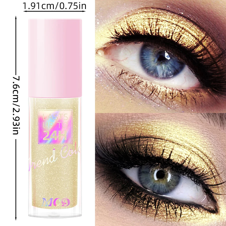 1PC Metallic Waterproof Liquid Eyeshadow-High Shine Long-Lasting & Smudge-Proof Korean Makeup Set Glitter Eye Shadow Cosmetics CB DROPSHIPPING