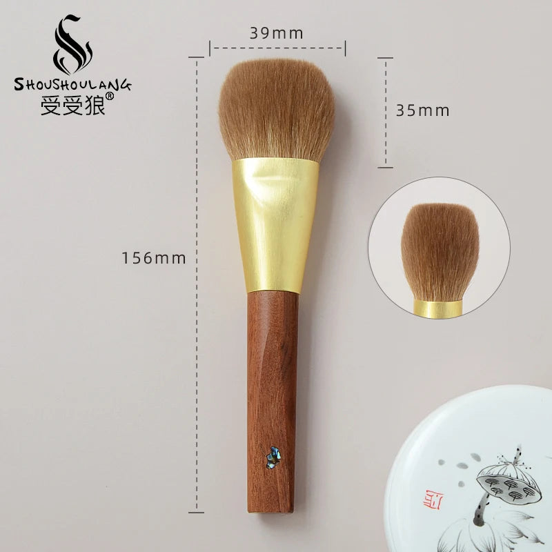 Soft Saibikoho Goat Hair Makeup Brush 1PC Shoushoulang High-end Hand Crafted Blush Contour Brush Rosewood Handle Makeup Brush