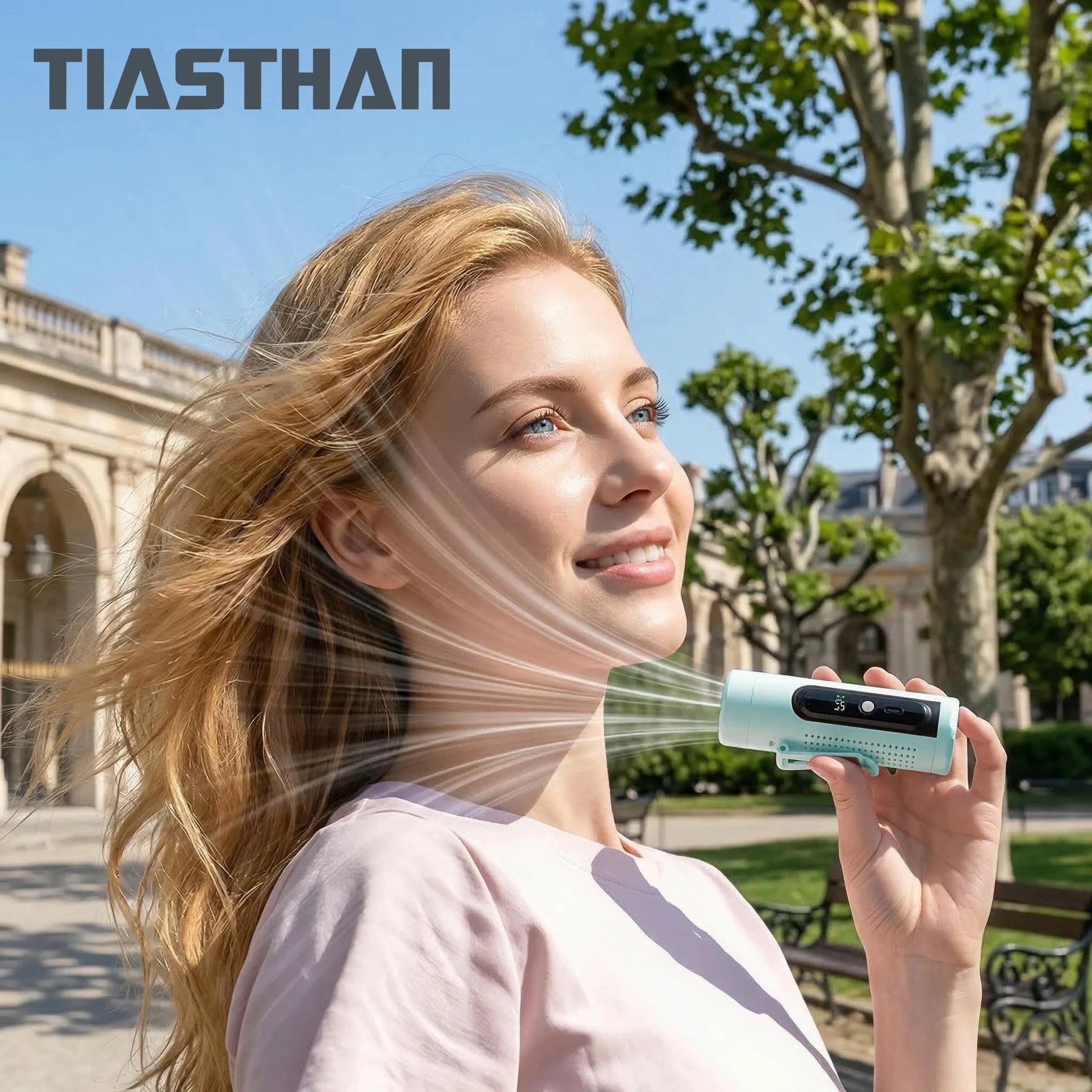 Mini Portable Neck Fan 3000mAh 199 Speeds Adjustable USB Rechargeable Handheld Fan Desktop 3-in-1 Turbo Air Cooling Pocket Fan