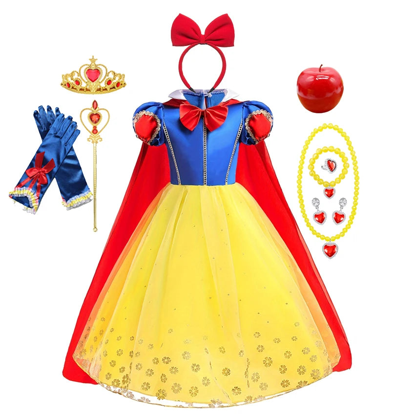 Girls Snow White Dress Kids Princess Dress Up Costumes Toddler Snow White And Huntsman Cosplay Clothing Birthday Party Outfits CB DROPSHIPPING