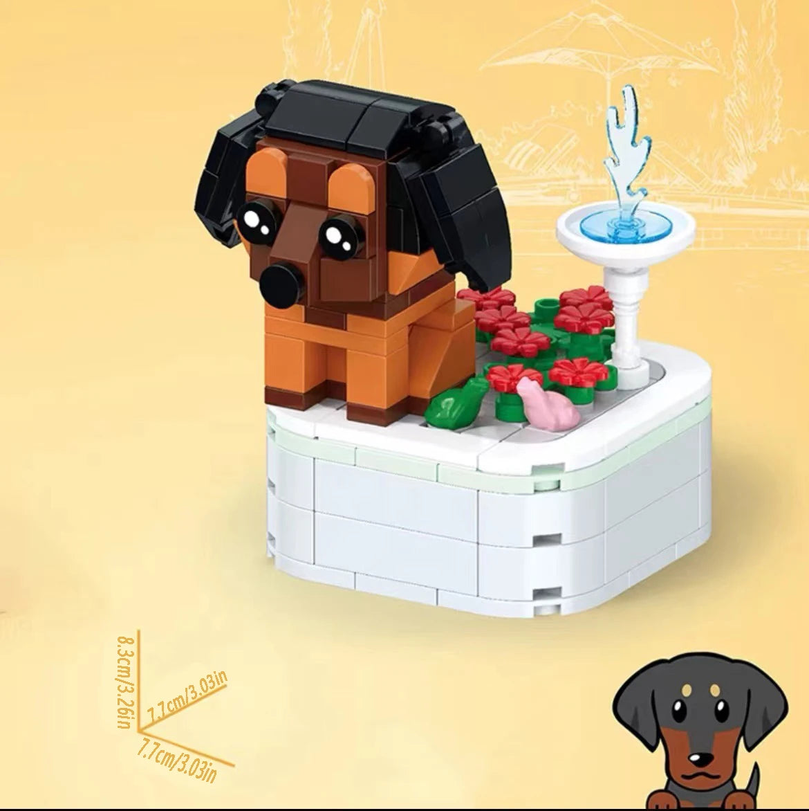 Pet Dog Series Potted Poodle Cute Dog Chihuahua Decoration Shepherd Dog Block Flower Puzzle Toy, Giftuzzle Toy, Gift for Friends CB DROPSHIPPING