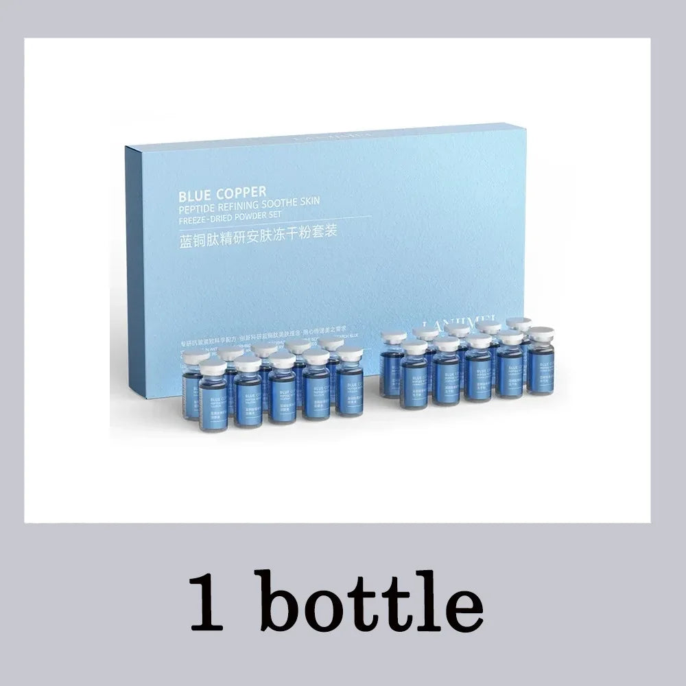 Blue Copper Peptide Freeze-Dried Powder Set Oligopeptide Anti Wrinkle Essence Shrink Pores Acne Treatment Skincare Serum 20pcs