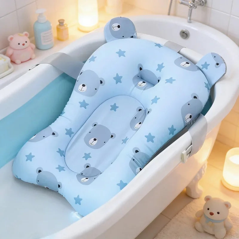 Foldable Floating Baby Bath Seat Pad Adjustable Bathtub Support Mat Shower Cushion Security Water Pad for Newborn Baby Bathing CB DROPSHIPPING