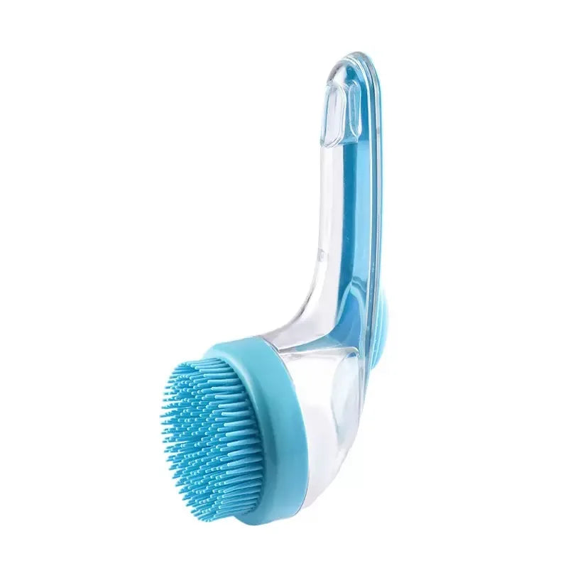 Cat Dog Bathing Brush Pet Massage Brush Shampoo Dispenser Soft Silicone Rubber Bristle for Dogs and Cats Shower Grooming Tool