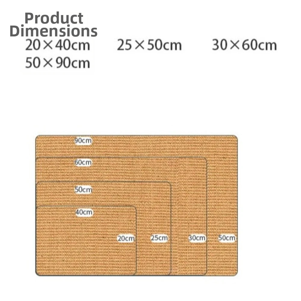 New Sisal Cat Scratching Board Wall Mount Wear-resistant Pet Grinding Pad with Ball Multi-size Furniture Protector Pet Supplies