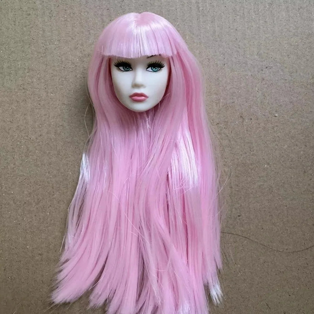European Face Doll Head Long Hair White Normal Tan Skin Practice Makeup Head Fashion Doll Head for 11.5 Inch BJD Doll Body