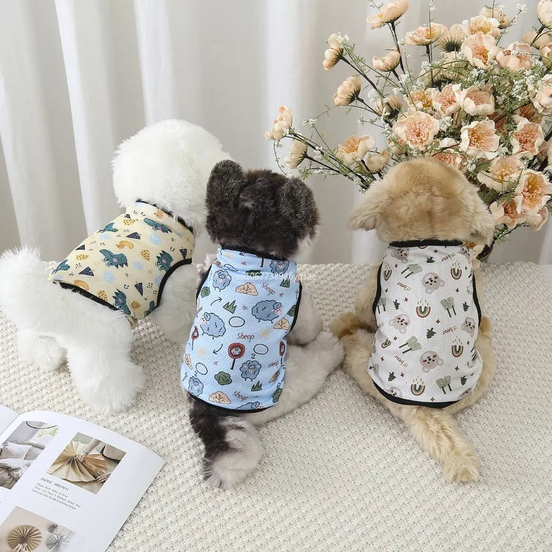 Dog Clothing Summer Soft Cat Shirt for Cats Spring Medium York T-Shirt Pet Puppy Sweatshirt York Apparel Cooling Vest 강아지옷 강아지