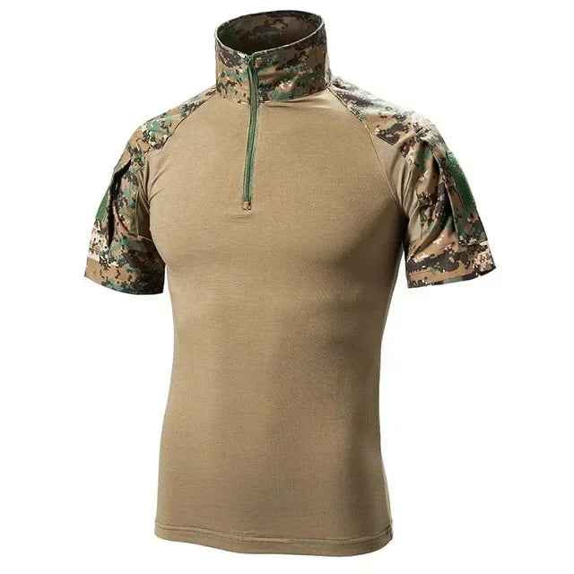 Tactical T-Shirts Men Sport Outdoor Tee Quick Dry Short Sleeve Shirt Hiking Hunting Climbing Camouflage Men Clothing Breathable