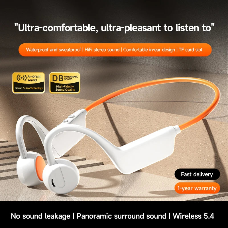 OnePlus Bone Conduction Headset Sport Headphone IPX8 Waterproof Bluetooth 5.4 Wireless Earphone Hands-free With Mic for Exercise CB DROPSHIPPING
