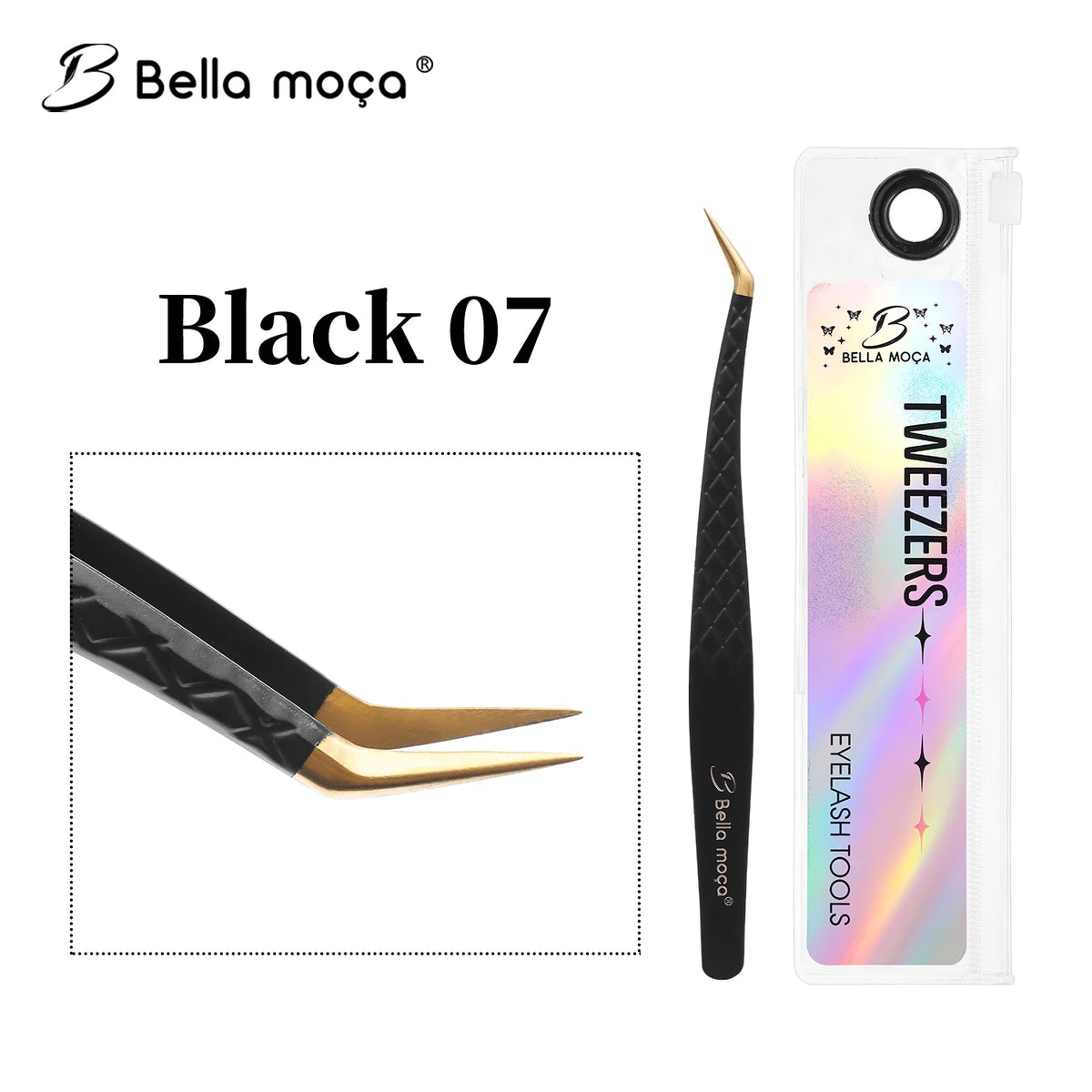 Bella moça Lash Tweezers Stainless Steel Eyelash Nail Tools Accurate Tweezers Nippers Pointed Clip Set Makeup Tools