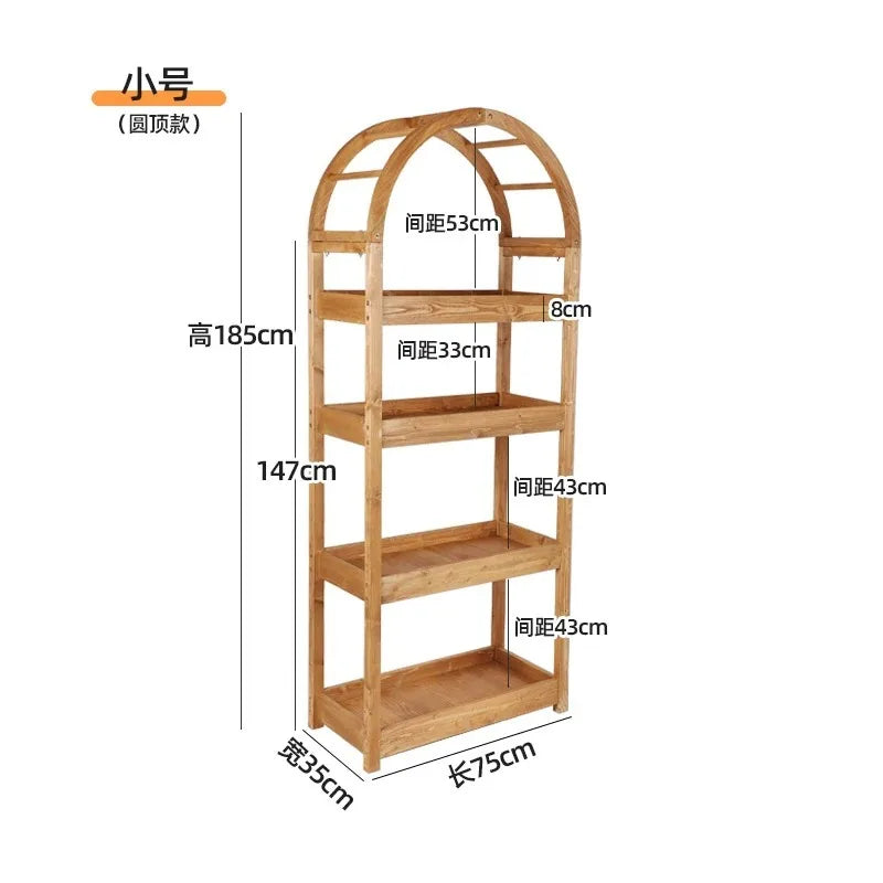 Garden Black Plant Stands Wooden Pots Shelf Patio Plant Stands Flower Outside Giardino Arredamento Esterno Terrace Furniture