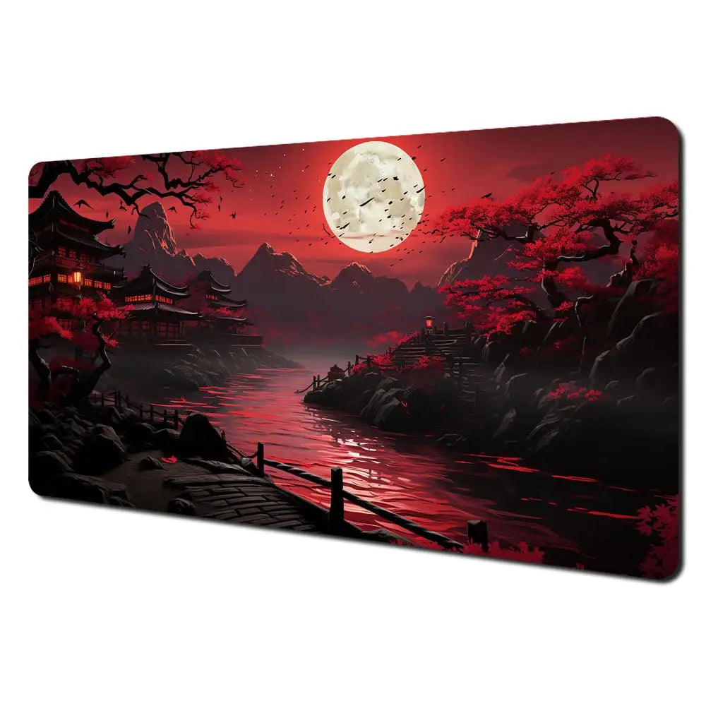 Red and Black Art Landscapes Large Mouse Pad Anti-Slip Durable Desk Mat Offices Accessories Keyboard Mouse Mat Tapis De Bureau CB DROPSHIPPING
