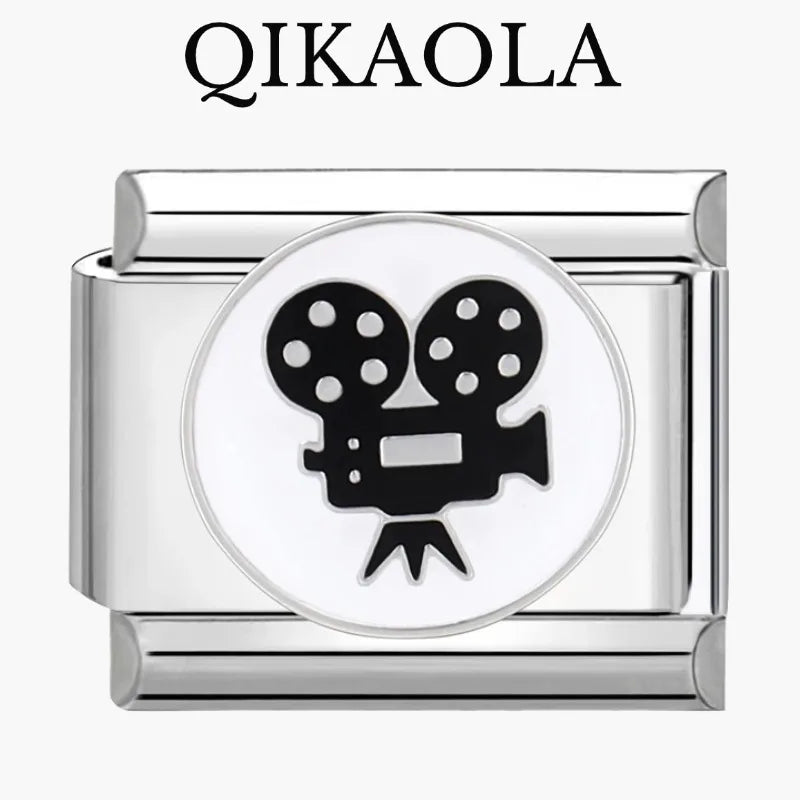 1pc Top Quality Panda Camera Red Car Guitar Italian Charms Fit 9mm Stainless Steel Bracelet Diy Jewelry Making Versatile Linking CB DROPSHIPPING