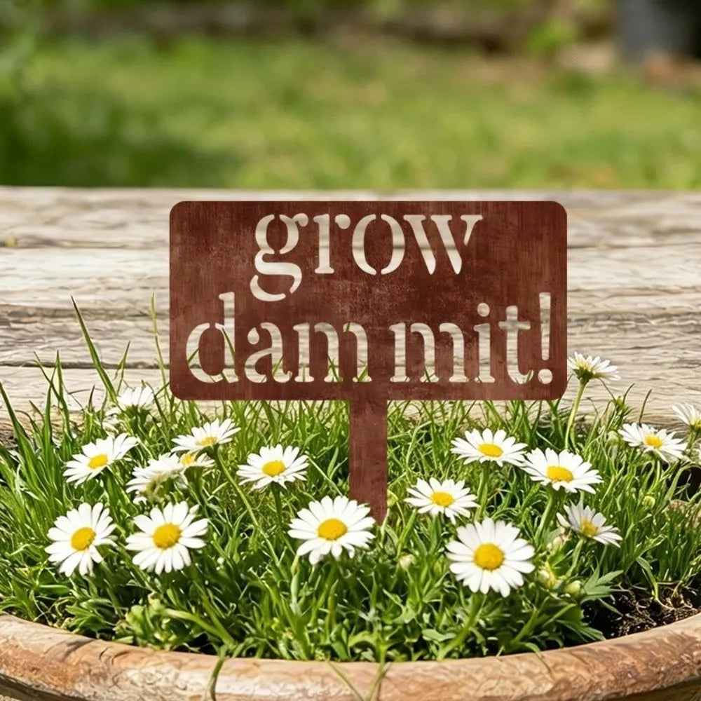 Garden Art Vintage Garden Sign Decorative Weatherproof Metal Garden Stake Unique Durable Garden Decoration Yard Decoration