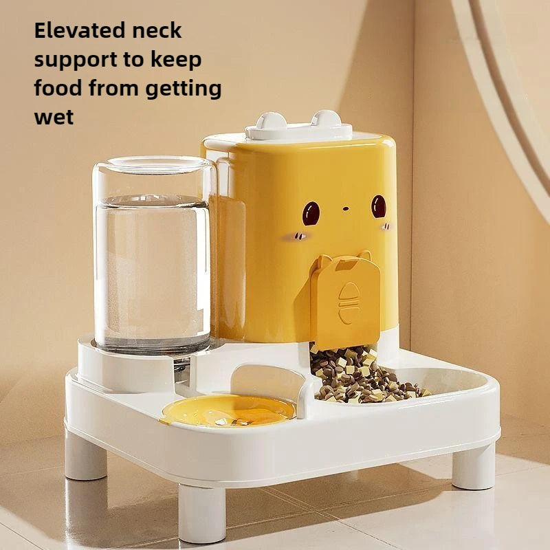 Cat Automatic Feeder Cat Dog Feeding and Water Fountain Drinker Cats Watering Supplies Food Storage Dispenser Pet Accessories