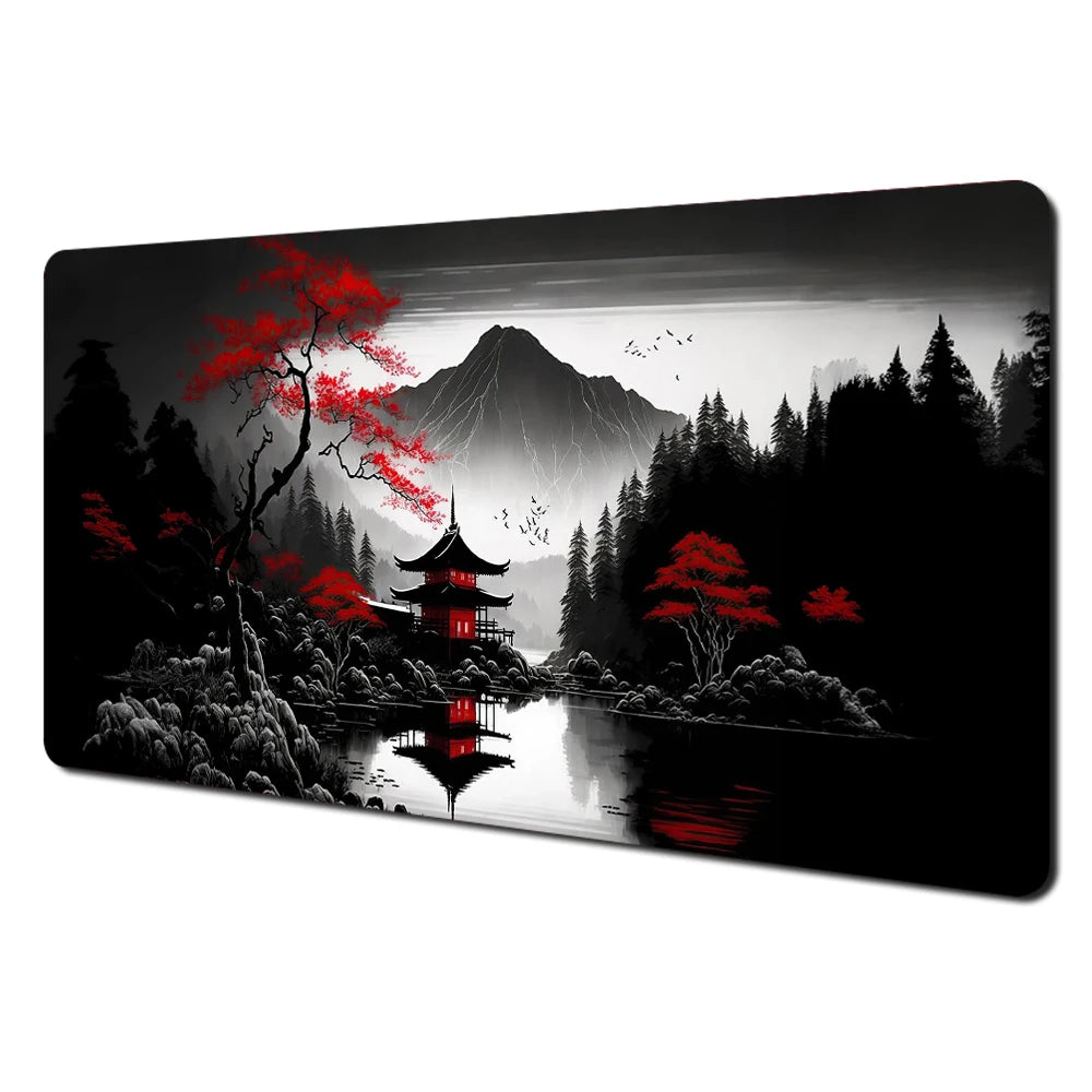Red and Black Art Landscapes Large Mouse Pad Anti-Slip Durable Desk Mat Offices Accessories Keyboard Mouse Mat Tapis De Bureau CB DROPSHIPPING
