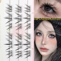 DIY Cluster Punk Silver Black Self-adhesive Glue Free False Eyelashes Segmented Thin Stems Halloween Makeup Girl Lashe Extension