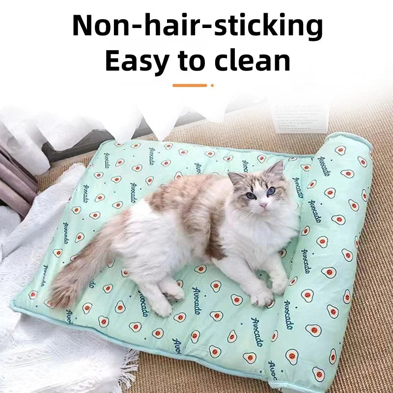 Summer Pet Cooling Mat Breathable Dog Ice Pad Washable Cold Bed Soft Sofa Mat for Small Medium Large Dogs Cats