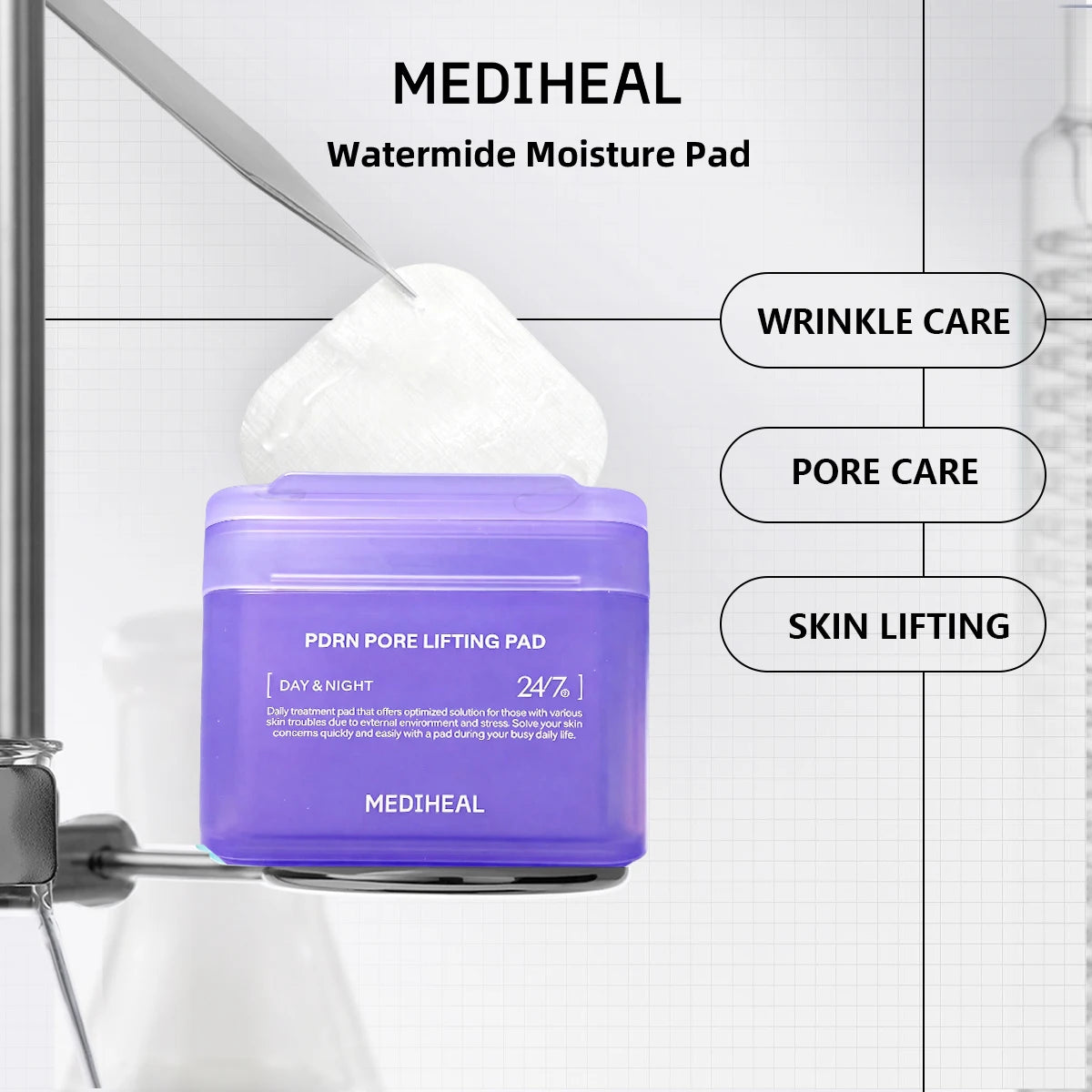 MEDIHEAL Pad,Ready-to-Use Pad,Daily Skincare Pads,Long-Lasting Moisture,Intense Hydration,Korean Skincare,K-Beauty,Korean Makeup