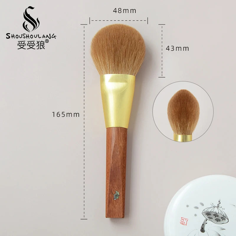 Soft Saibikoho Goat Hair Makeup Brush 1PC Shoushoulang High-end Hand Crafted Blush Contour Brush Rosewood Handle Makeup Brush