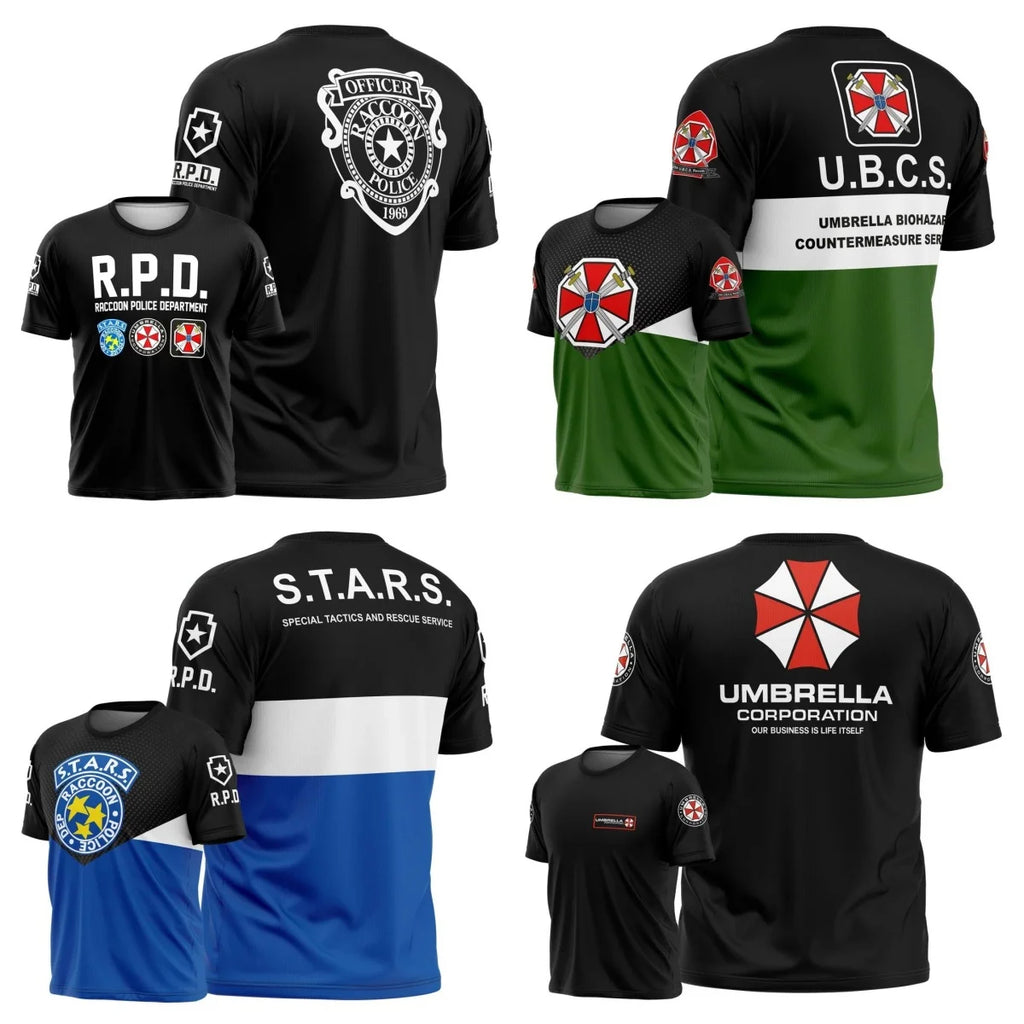 2026 Summer New Style Resident Evil Umbrella Corporation T - Shirt - Black Iconic Logo & Slogan 3D Printed Perfect for Game Fans