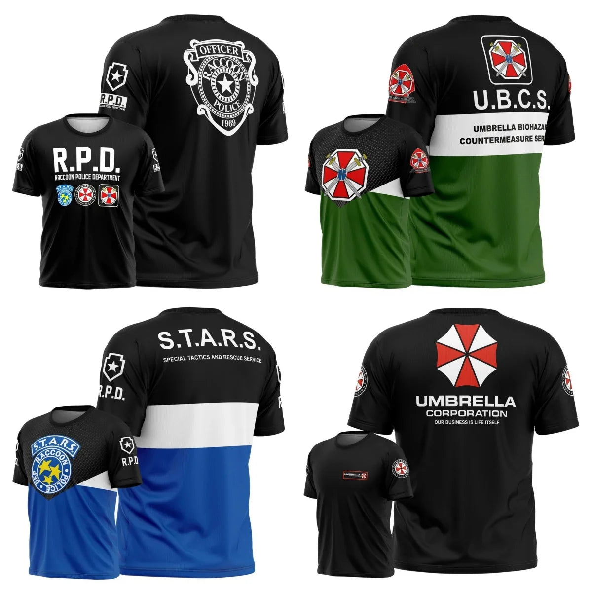 2026 Summer New Style Resident Evil Umbrella Corporation T - Shirt - Black Iconic Logo & Slogan 3D Printed Perfect for Game Fans CB DROPSHIPPING