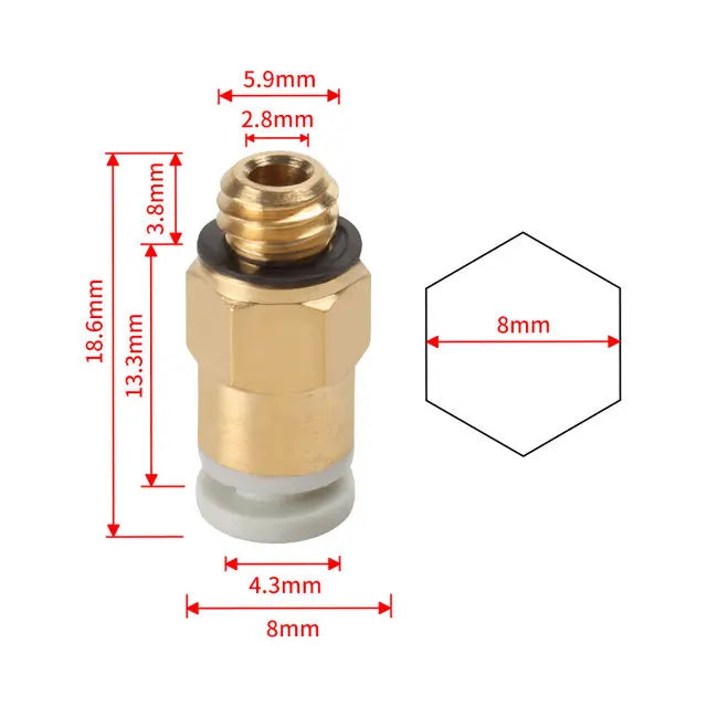 10Pcs PC4-M6 PC4-M10 PC6-01 Pneumatic Fitting PC4-M10 for Creality Ender 3/3 Pro/3 V2 Ender 5/5Pro/5 Plus CR-10 3D Printer Parts CB DROPSHIPPING