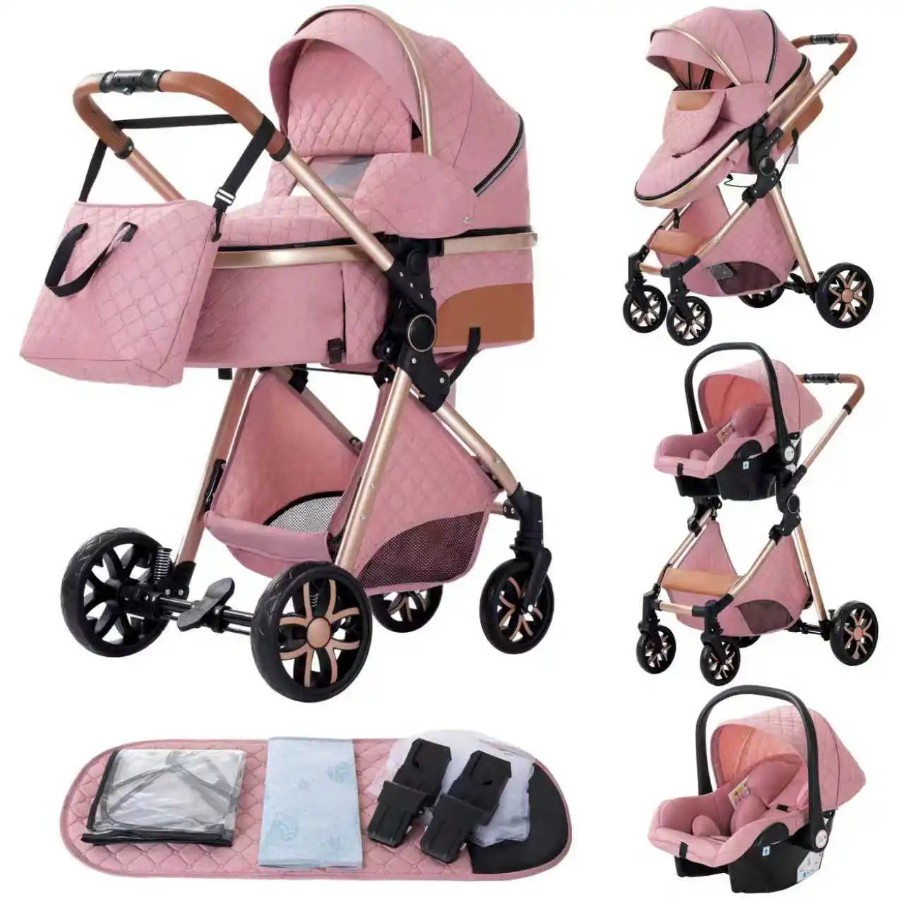 3-in-1 baby stroller travel system lightweight pram for newborns compact foldable Winter baby stroller baby buggy all-terrain CB DROPSHIPPING