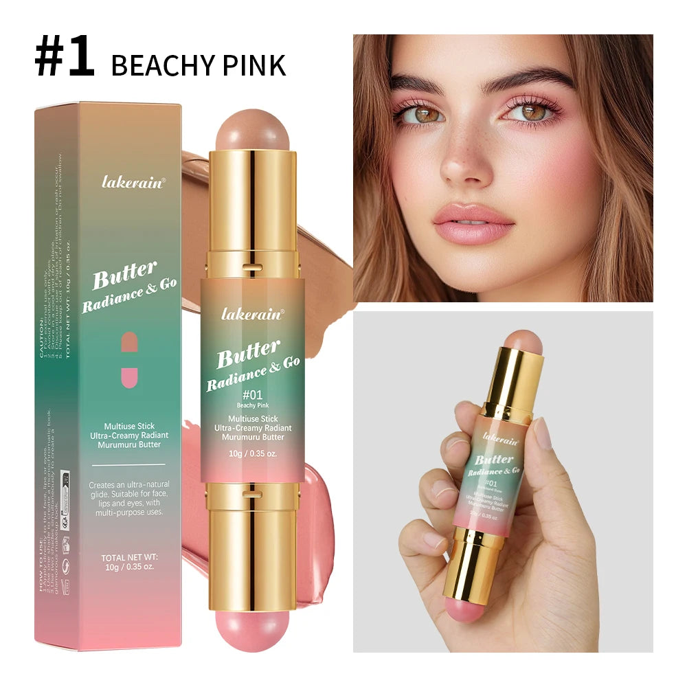 2 IN 1 Multiuse Stick Double Headed Bronzer Blush For Cheeks Eyes Lips Long Lasting Matte Glow Makeup Contouring Stick Makeup CB DROPSHIPPING
