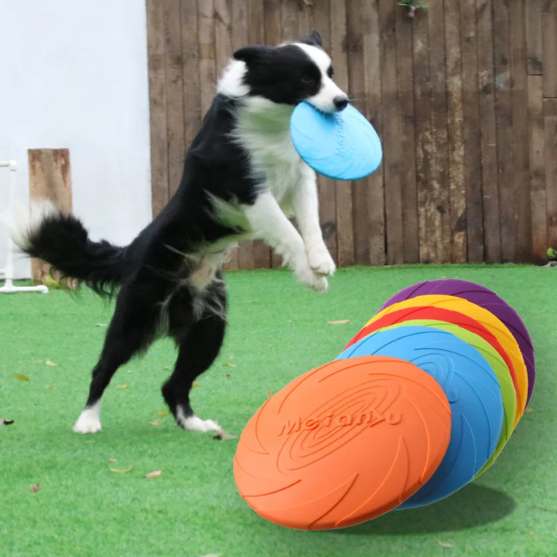 Dog Flying Disc Toy Rubber Pet  Bite Resistant Floating Water Toy for Training Throwing Interactive Play for Medium Large Dogs CB DROPSHIPPING