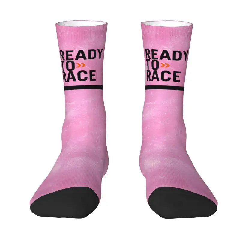 Custom Ready To Race Logo Crew Socks Unisex Cool 3D Print Racing Sport Motorcycle Rider Dress Socks