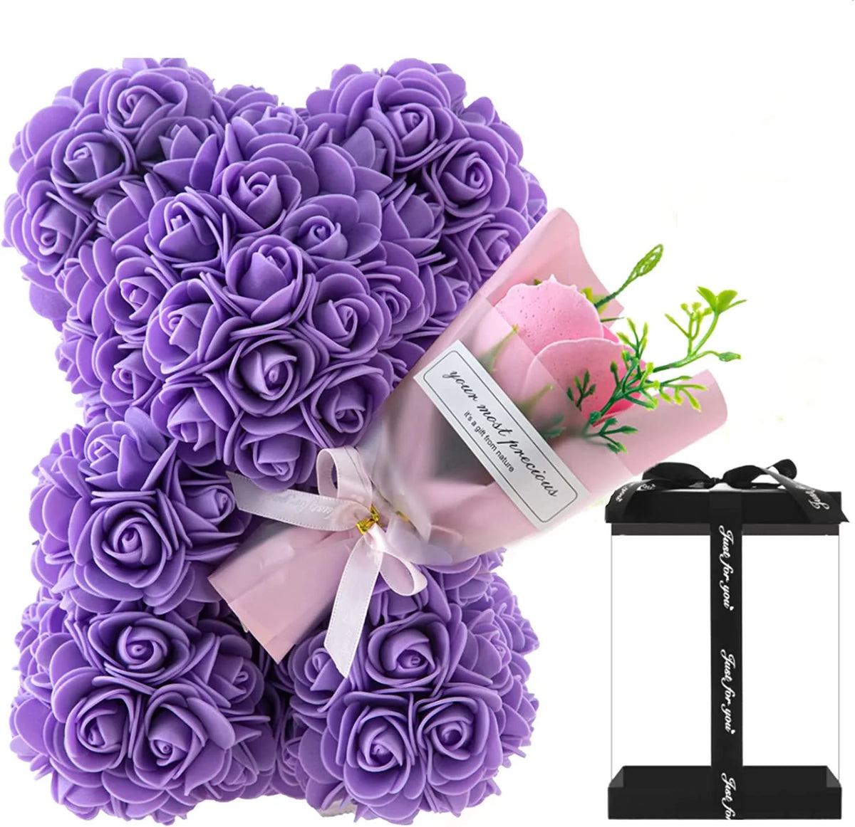 2024 New Artificial Flower Eternal Rose Teddy Bear for Mom Mother's Day Birthday Valentine's Day Anniversary Gifts & Decorations