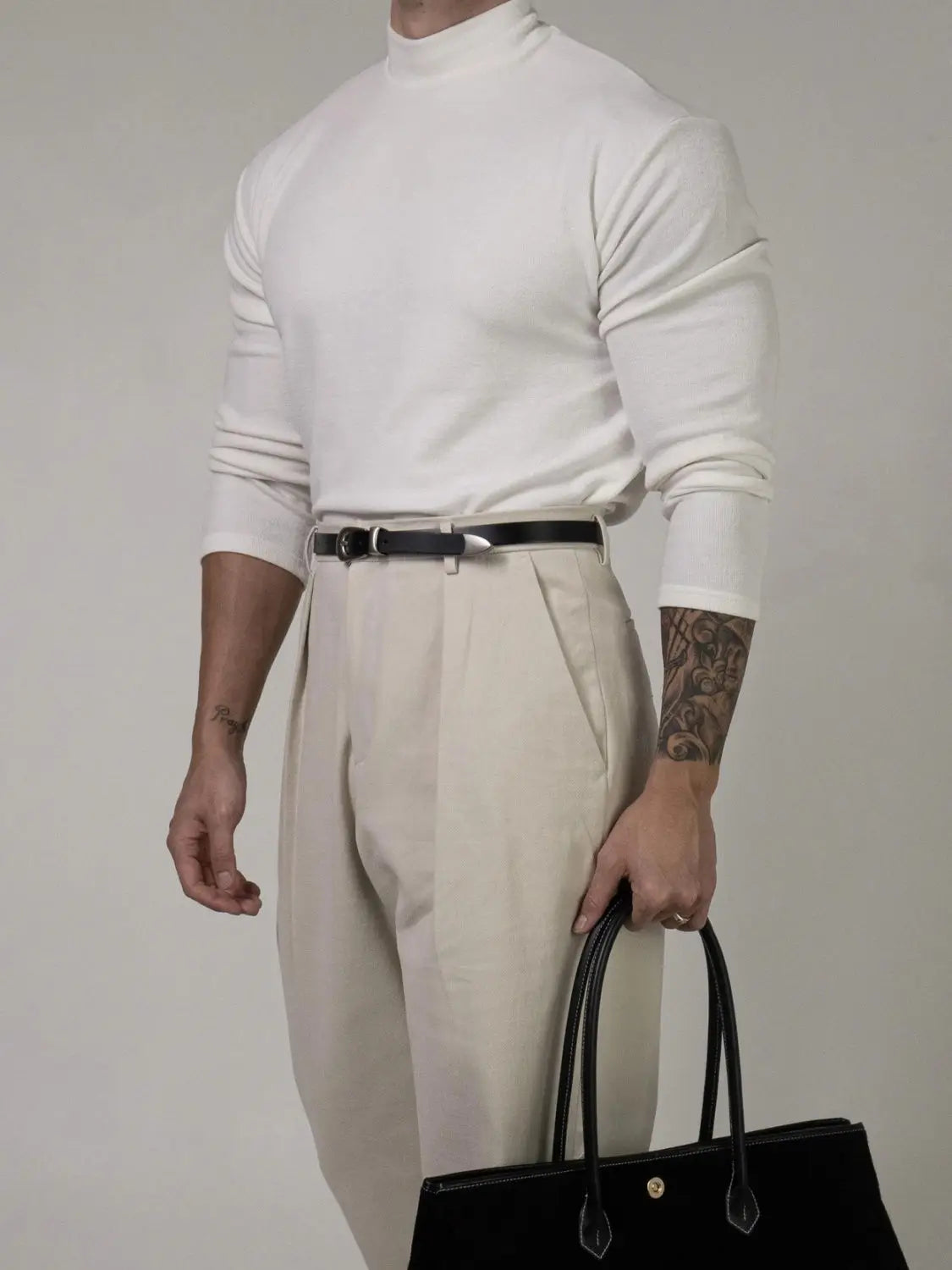 Fitness T-shirt Men's Clothes Spring Autumn Training Suit Threaded Turtleneck Slim Fit Sports Quick Dry Breathable Long Sleeves CB DROPSHIPPING