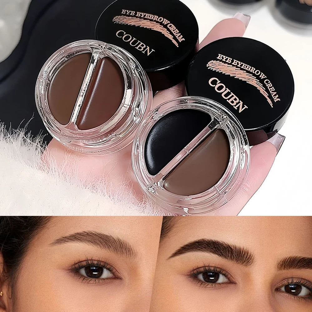 Two-Tone Matte Eyebrow Cream With Brush for Eyeliner & Eye Brow Waterproof Sweat Proof Wild Eyebrow Gel 3D Natural Tint Makeup CB DROPSHIPPING