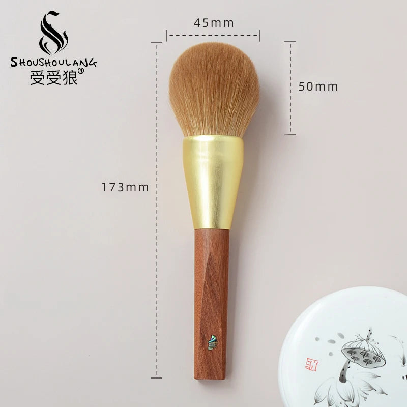 Soft Saibikoho Goat Hair Makeup Brush 1PC Shoushoulang High-end Hand Crafted Blush Contour Brush Rosewood Handle Makeup Brush