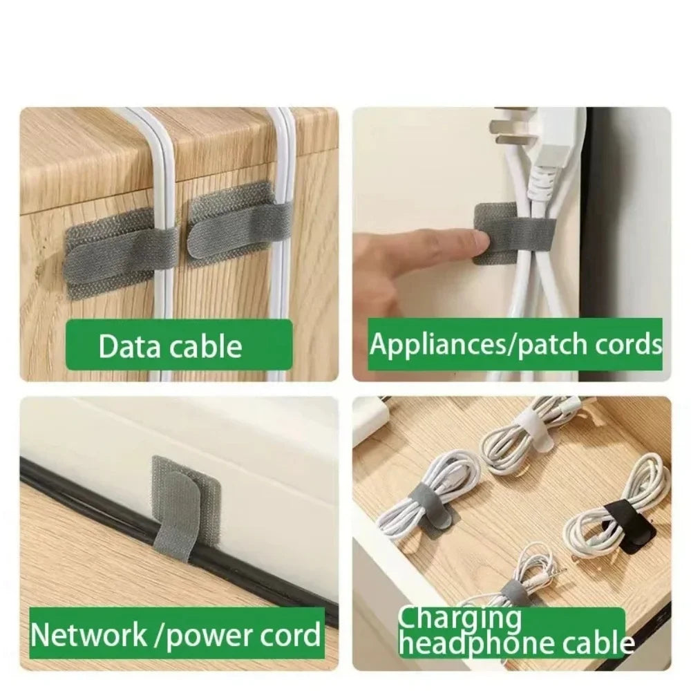10/20Pcs Self Adhesive Reusable Cable Ties Wire Organizer Storage Stand Mouse Earphone Data Cord  Desktop Tidy Management Winder CB DROPSHIPPING