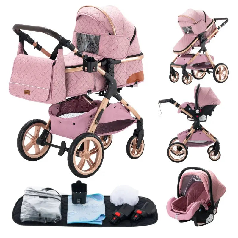 3-in-1 baby stroller travel system lightweight pram for newborns compact foldable Winter baby stroller baby buggy all-terrain CB DROPSHIPPING