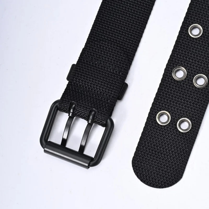 New Arrival Men's Breathable Soft Nylon Fabric Waist Belt, Durable Outdoor Daily Sport Belt with Classic Metal Pin Buckle