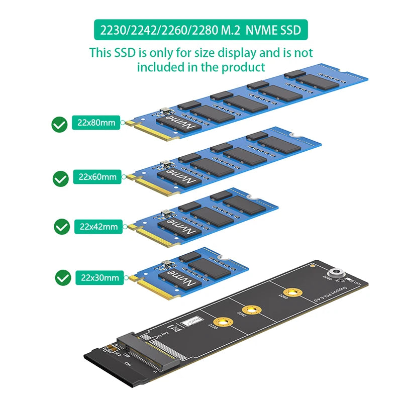 20CM M2 NVME SSD Extension Cable PCI Express 4.0 X4 M Key Extender 180 Degree Support 2230 2242 2260 2280 PCI-E 4.0 NVME M.2 SSD CB DROPSHIPPING
