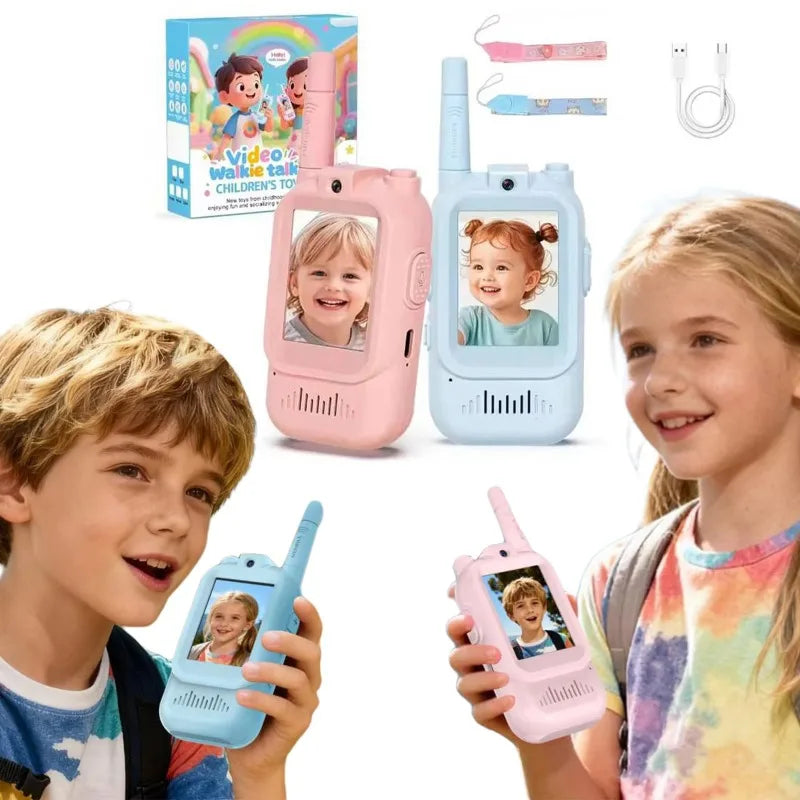 Kids Video Walkie Talkies 2 Pack Long Range Walkie-Talkie Rechargeable for Indoor Camping Hiking Travel Gift for Boys Girls CB DROPSHIPPING