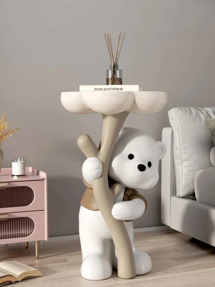 Cute Flower Bear Sculpture For Home Decor,Statue,Living Room,TV Cabinet,Sofa Side,Tea Table,Floor Decoration,Customized,62cm