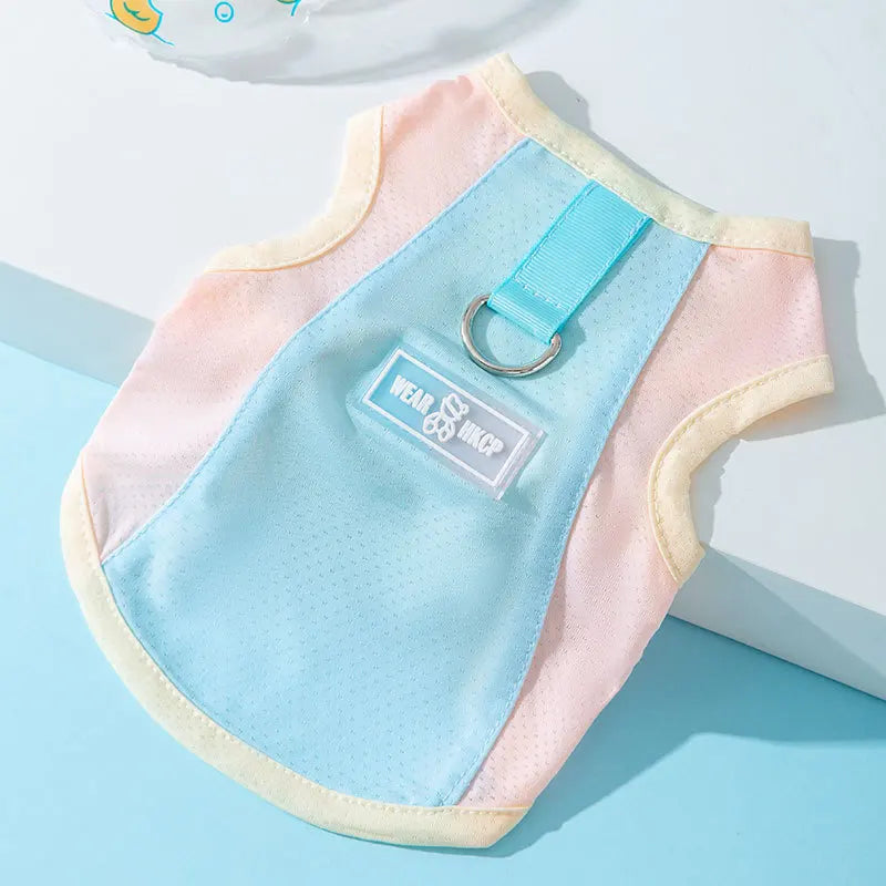 Cute Dog Cooling Vest Solid Breathable Mesh Thin Dog Summer Clothes Chihuahua Bichon Pet Clothing Cat T Shirts Puppy Undershirt