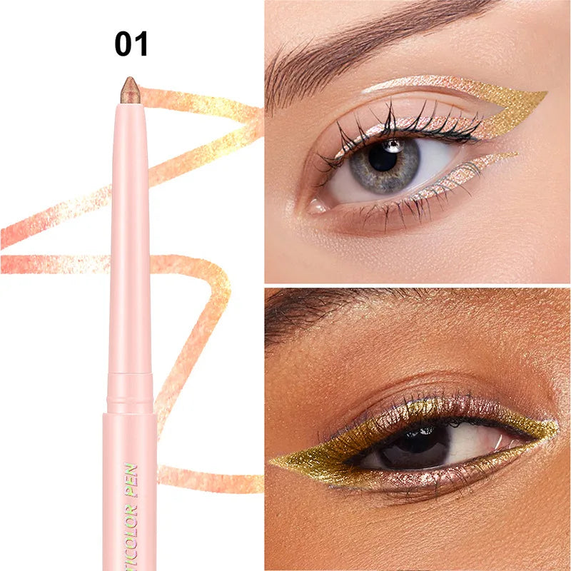 Pearlescent Aurora Purple Eyeliner Pen Chameleon Metallic Eye Liner Shiny Eyeshadow Lying Silkworm Green Blue Makeup Pigment CB DROPSHIPPING